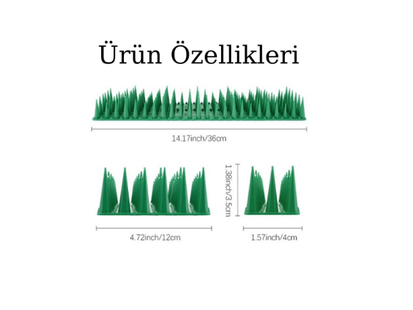 Balkon ve Bahçelerde Kuş Sorununa Çözüm Tüneme Engelleyici Plastik Diken Yeşil