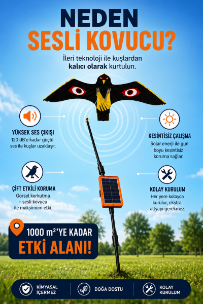 Güneş Enerjili Sesli Kuş Kovucu Uçurtma