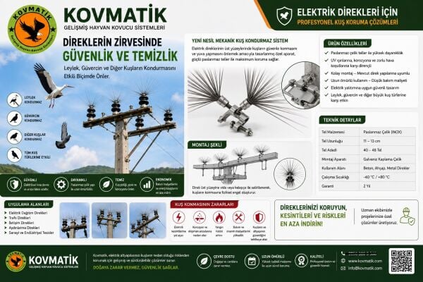 Yüksek Gerilim Hatları İçin Yelpaze Paslanmaz Kuş Bariyeri