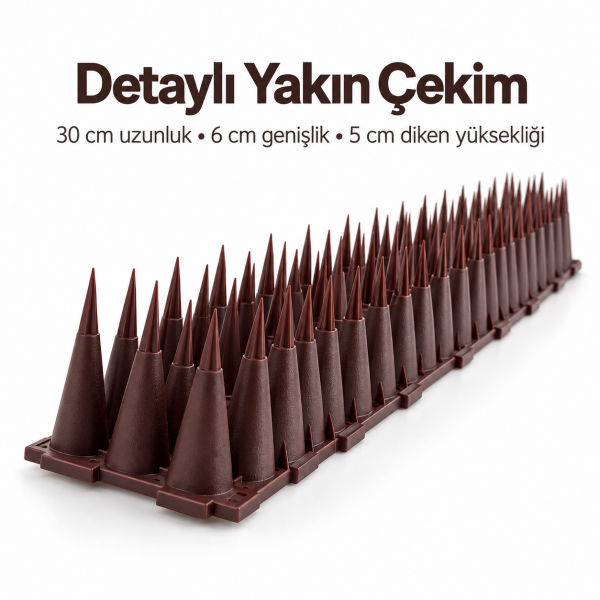 Dikenli Güvenlik Bariyeri – Kedi, Kuş, Köpek ve Istenmeyen Geçişleri Caydırıcı Plastik Dikenli Şerit 180 cm